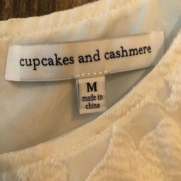 Cupcakes and Cashmere Sz M White Shift Girly Lace Sleeveless Summer Beach Dress - Picture 6 of 9